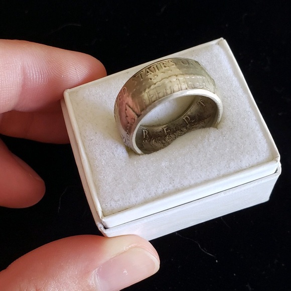 Handcrafted silver Coin Ring | Kennedy Half Dollar - Picture 2 of 14